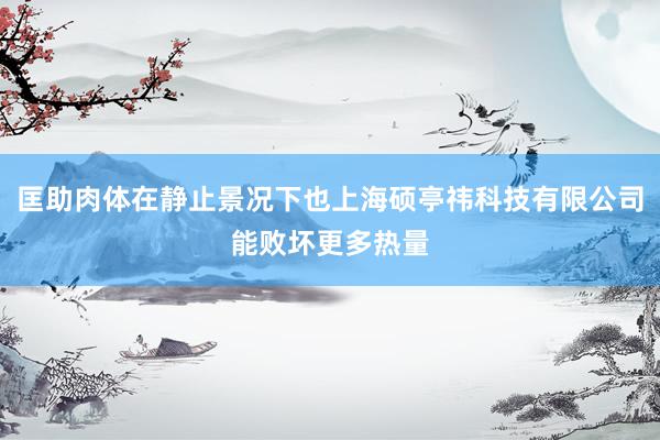 匡助肉体在静止景况下也上海硕亭祎科技有限公司能败坏更多热量