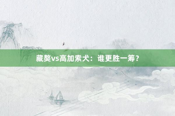 藏獒vs高加索犬：谁更胜一筹？