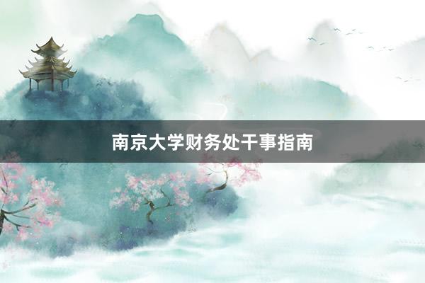 南京大学财务处干事指南