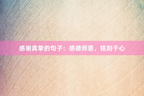感谢真挚的句子：感德师恩，铭刻于心